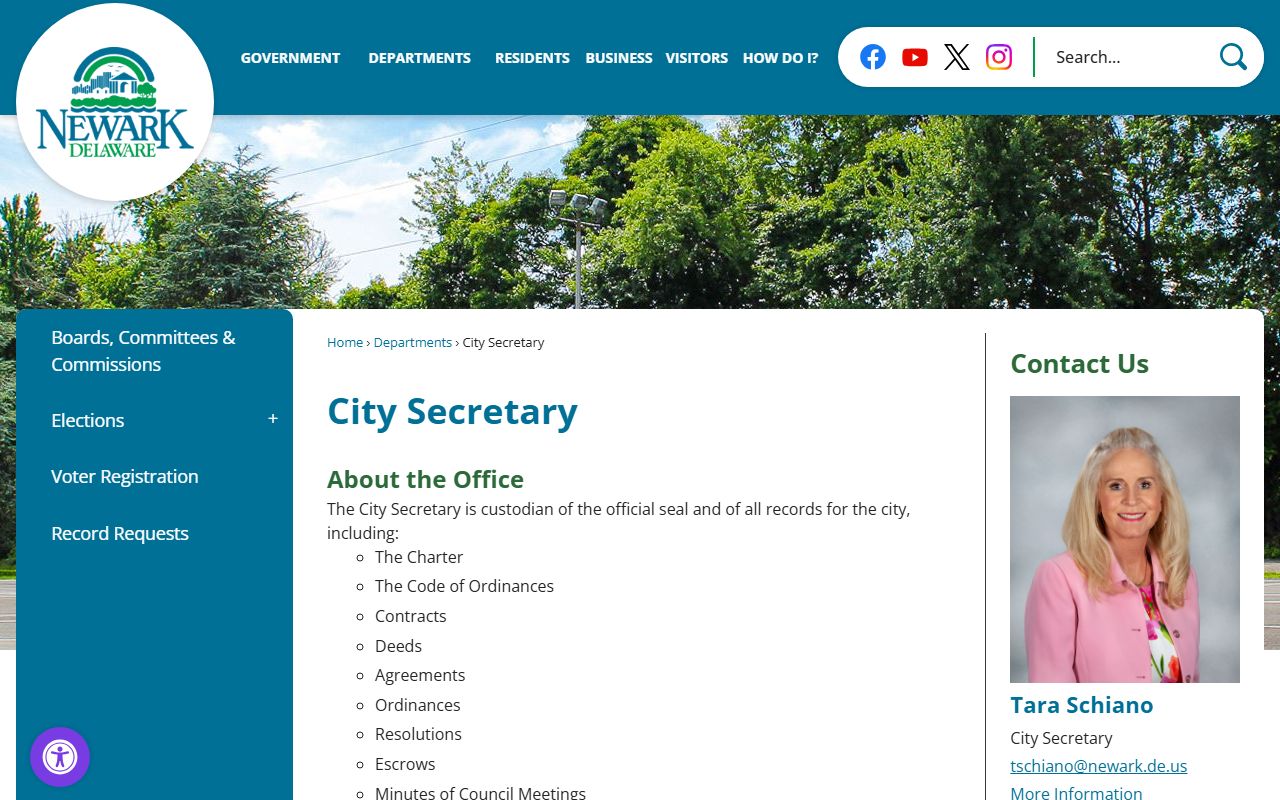 Newark Residents Directory City Secretary office