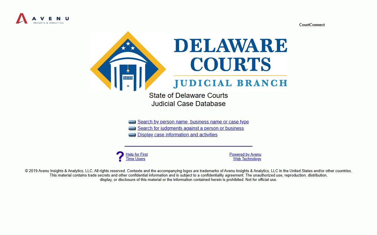 Delaware Residents Directory CourtConnect civil case search
