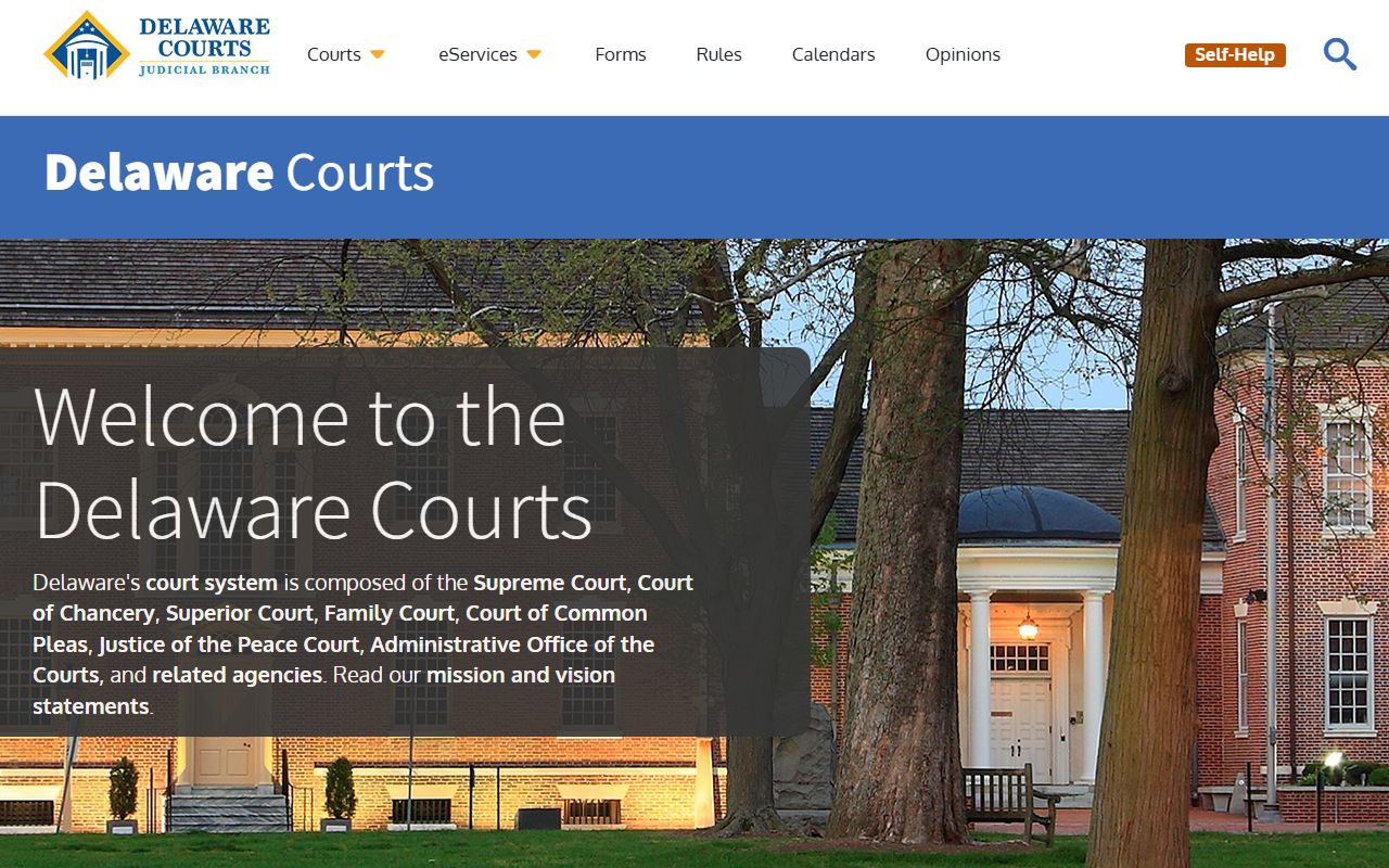 Delaware Residents Directory state courts website