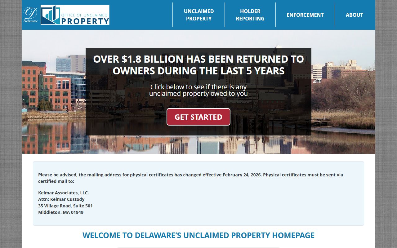Delaware Residents Directory unclaimed property search